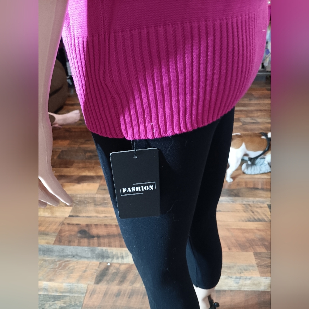 Women's Magenta Knit Top - Picture 9 of 11